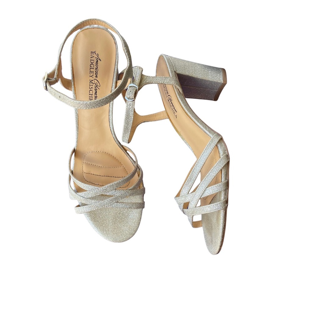 Badgley Mischka Silver Strappy Heels